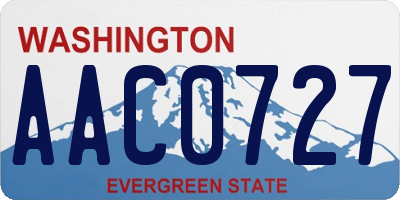 WA license plate AAC0727