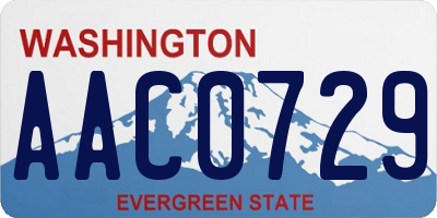 WA license plate AAC0729