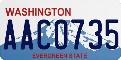 WA license plate AAC0735
