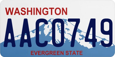 WA license plate AAC0749