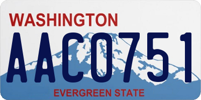 WA license plate AAC0751