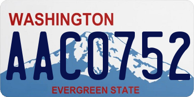 WA license plate AAC0752