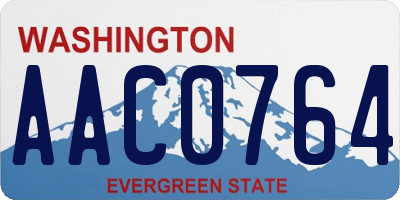 WA license plate AAC0764