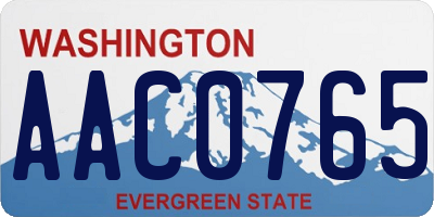 WA license plate AAC0765