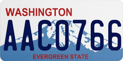 WA license plate AAC0766