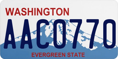 WA license plate AAC0770