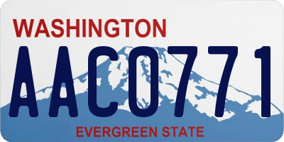 WA license plate AAC0771