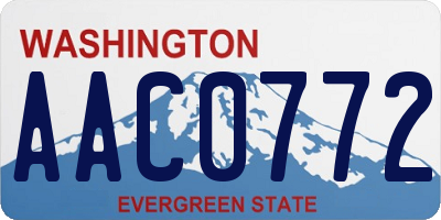 WA license plate AAC0772