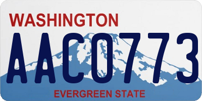 WA license plate AAC0773