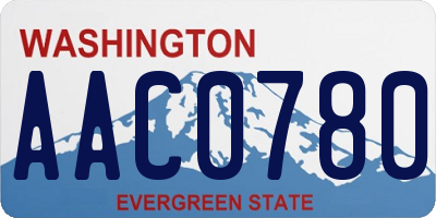 WA license plate AAC0780