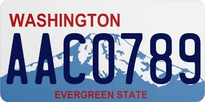 WA license plate AAC0789