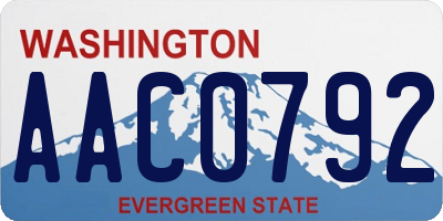 WA license plate AAC0792