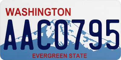WA license plate AAC0795