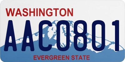 WA license plate AAC0801