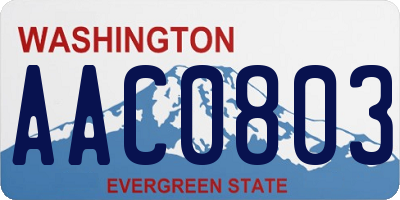 WA license plate AAC0803