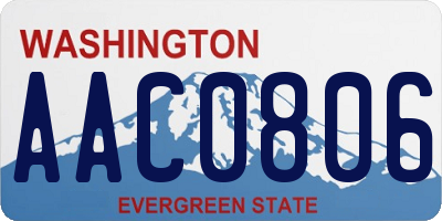 WA license plate AAC0806