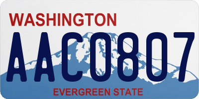 WA license plate AAC0807