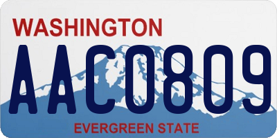 WA license plate AAC0809