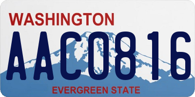 WA license plate AAC0816