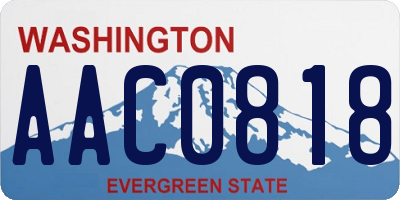 WA license plate AAC0818