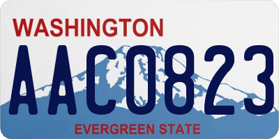 WA license plate AAC0823