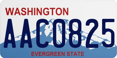 WA license plate AAC0825