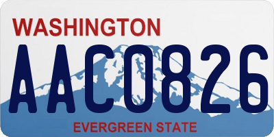 WA license plate AAC0826
