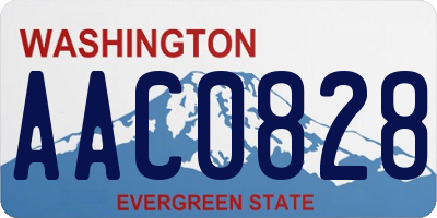 WA license plate AAC0828