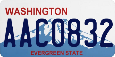 WA license plate AAC0832