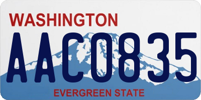 WA license plate AAC0835