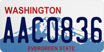 WA license plate AAC0836