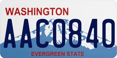 WA license plate AAC0840