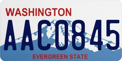 WA license plate AAC0845