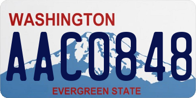 WA license plate AAC0848