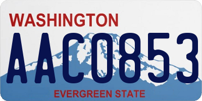 WA license plate AAC0853