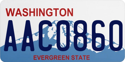 WA license plate AAC0860