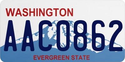 WA license plate AAC0862
