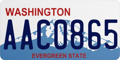 WA license plate AAC0865