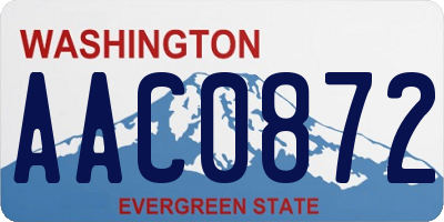 WA license plate AAC0872