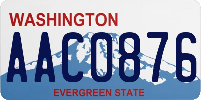 WA license plate AAC0876