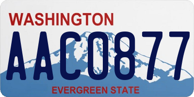 WA license plate AAC0877