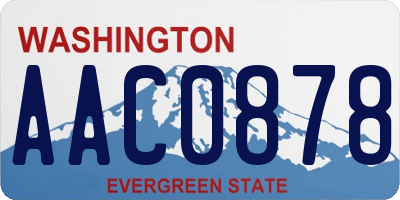 WA license plate AAC0878