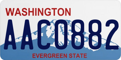 WA license plate AAC0882