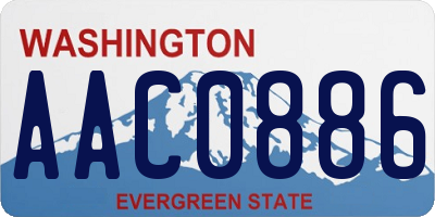 WA license plate AAC0886