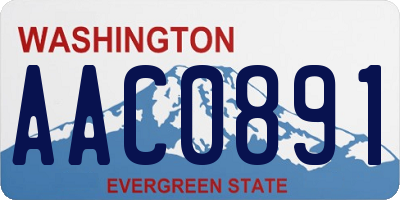 WA license plate AAC0891