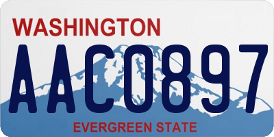 WA license plate AAC0897