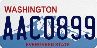 WA license plate AAC0899