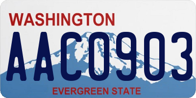 WA license plate AAC0903