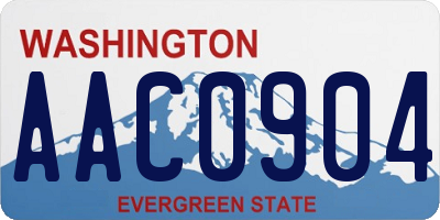 WA license plate AAC0904