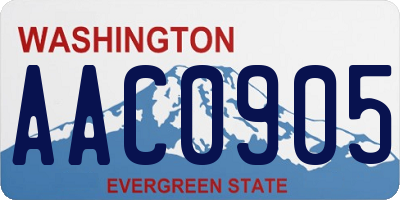 WA license plate AAC0905